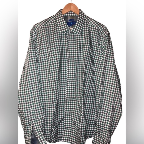 Egara XL Green Checkered Button Down Long Sleeve Shirt - Picture 2 of 12